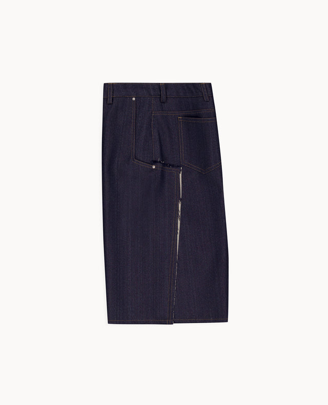 Short droit Denim découpe côté