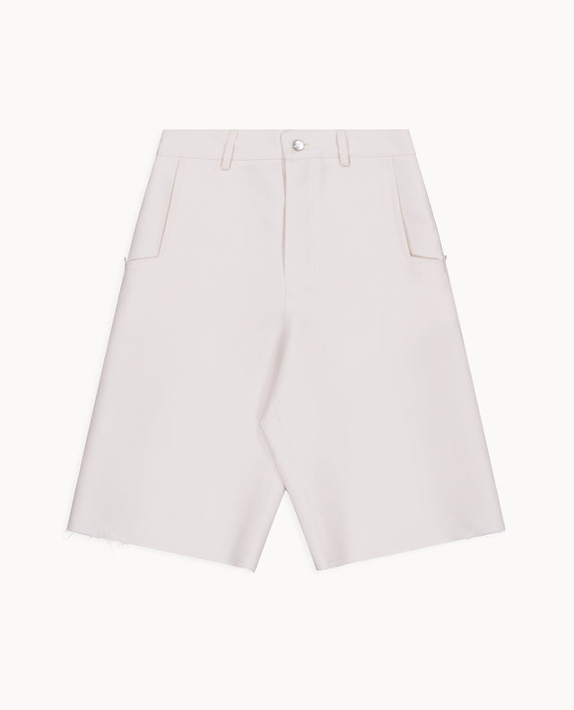 Straight-leg white shorts