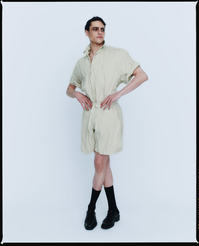 Crinkled cotton shirt
