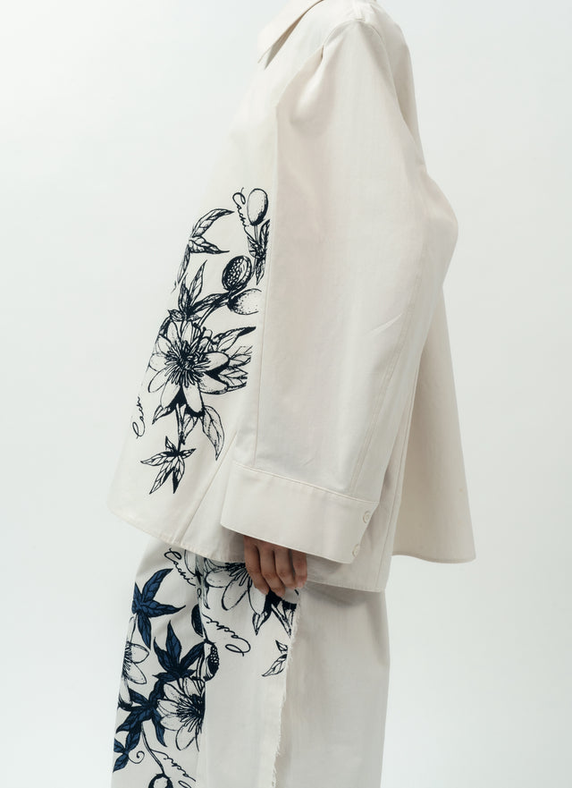 Screen-printed cotton shirt