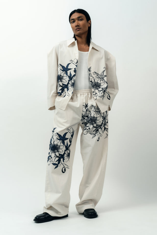 Screen-printed cotton shirt