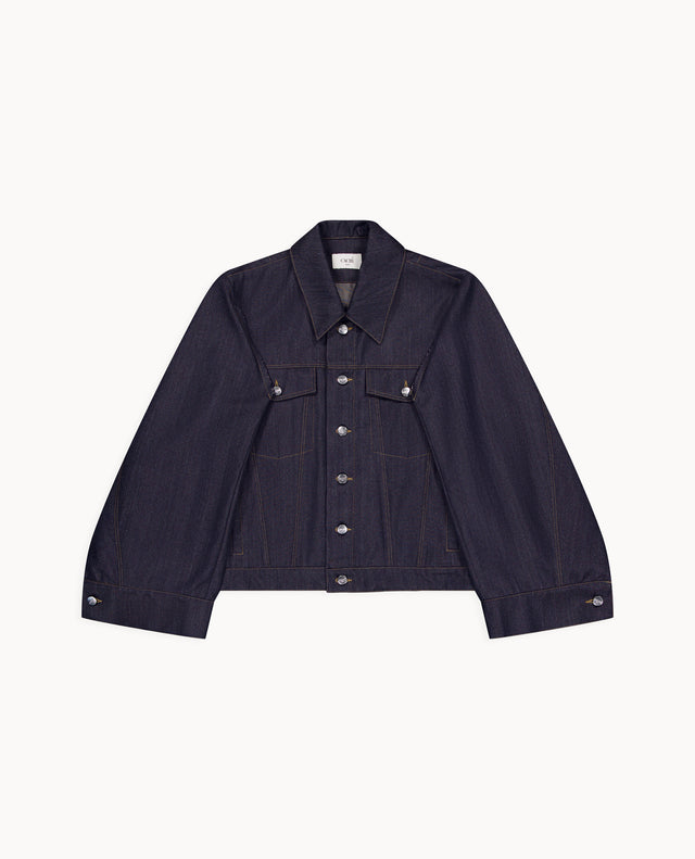 Veste denim à manches structurées