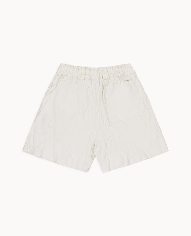 Crinkled cotton shorts